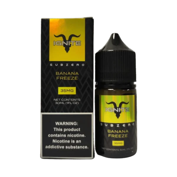 Essência Nic Salt Ignite - Banana Freeze - 35mg 30ml