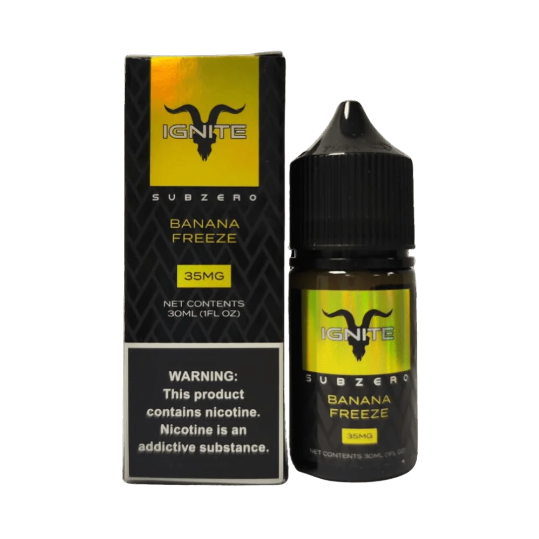 Essência Nic Salt Ignite - Banana Freeze - 35mg 30ml