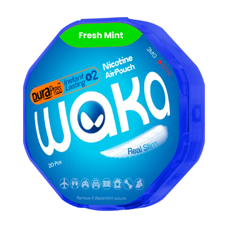 Nicotine Pouch Waka - 3mg – Fresh Mint - Slim 3mg /pouch (20 unidades)