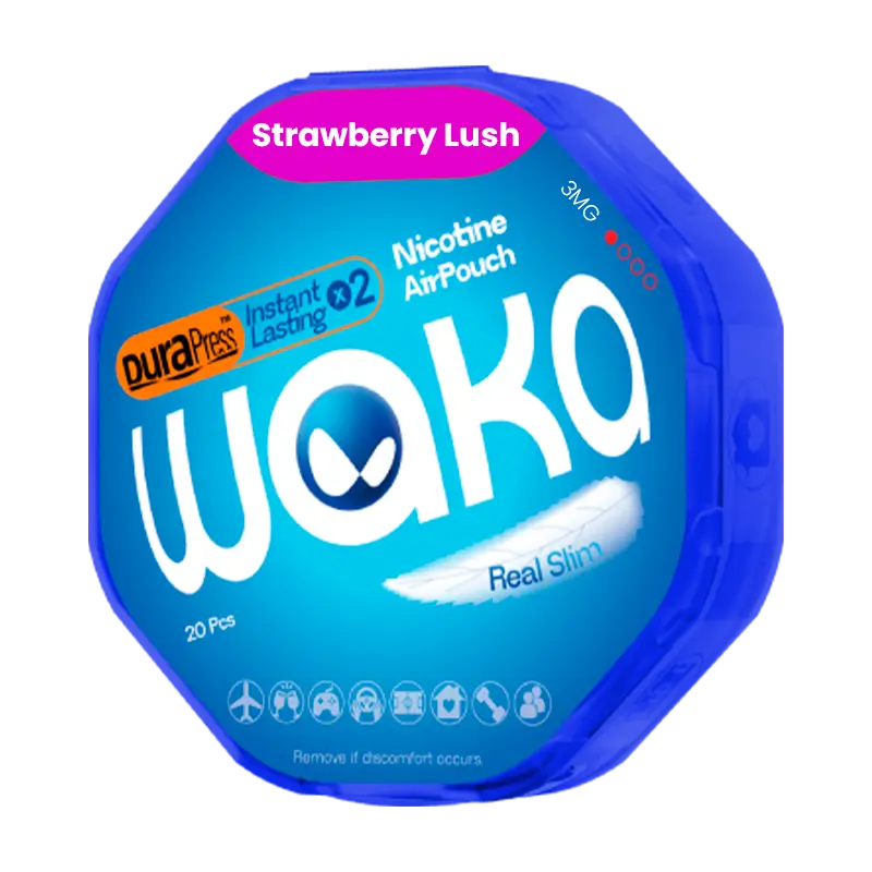 Nicotine Pouch Waka - 3mg – Strawberry Lush - Slim 3mg /pouch (20 unidades)