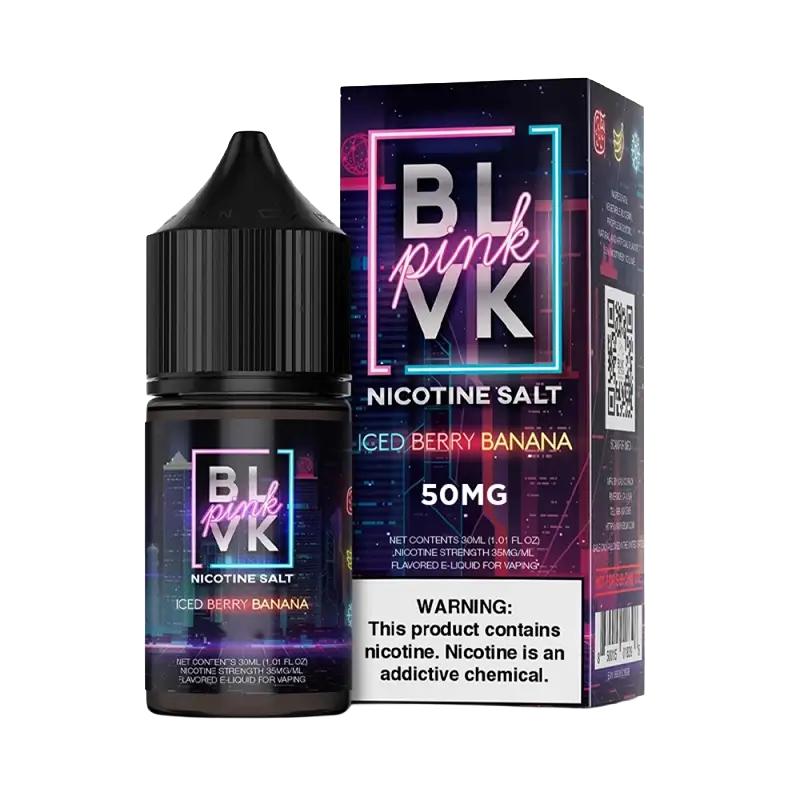 Nic Salt BLVK Pink Iced Berry Banana 50mg 30ml (Frutas Vermelhas com Banana Gelada)